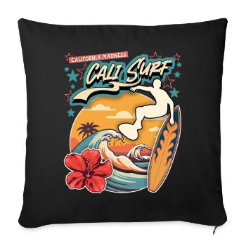 California Surfer, Surfing, Vintage Surfboard - Sofa pillowcase 17,3'' x 17,3'' (45 x 45 cm) - black - Front