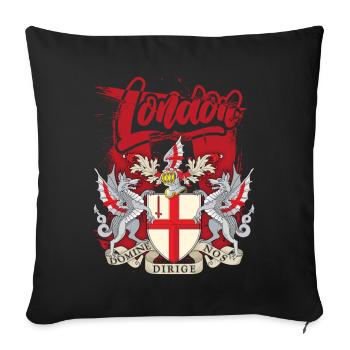 Armoiries de la ville de Londres, Angleterre, Grande-Bretagne - Housse de coussin décorative 45 x 45 cm - noir - Devant