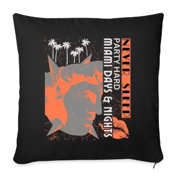 Miami Florida, Party, Art Deco Poster - Sofa pillowcase 17,3'' x 17,3'' (45 x 45 cm) - black - Front