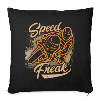 Moto Bike, Biker Design, Speed Freak, Rapide - Housse de coussin décorative 45 x 45 cm - noir - Devant