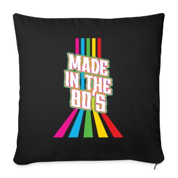 80's La musique des années 80 - Housse de coussin décorative 45 x 45 cm - noir - Devant