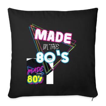 80's La musique des années 80 - Housse de coussin décorative 45 x 45 cm - noir - Devant