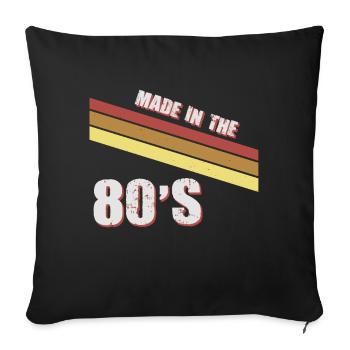80's La musique des années 80 - Housse de coussin décorative 45 x 45 cm - noir - Devant