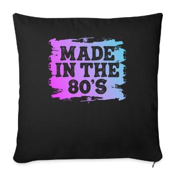 80's La musique des années 80 - Housse de coussin décorative 45 x 45 cm - noir - Devant