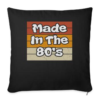 80's La musique des années 80 - Housse de coussin décorative 45 x 45 cm - noir - Devant