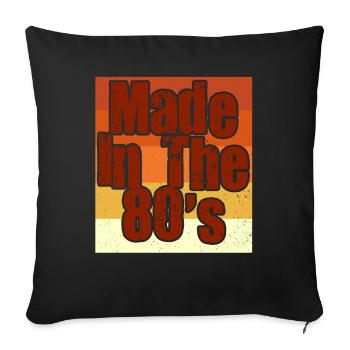 80er Die Musik der 80er Jahre - Sofakissenbezug 45 x 45 cm - Schwarz - Vorne