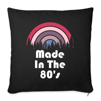 80's La musique des années 80 - Housse de coussin décorative 45 x 45 cm - noir - Devant