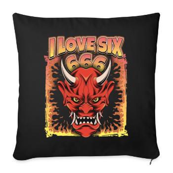 Diable-Diable, Satan Disant 666 - Housse de coussin décorative 45 x 45 cm - noir - Devant