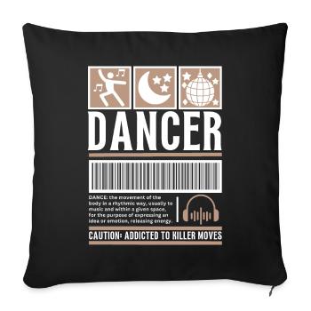 Streetwear Dancing, Dancers, Vintage Fashion Label - Sofa pillowcase 17,3'' x 17,3'' (45 x 45 cm) - black - Front