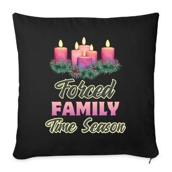 Dicton Ironique De Noël, Bougies, Noël - Housse de coussin décorative 45 x 45 cm - noir - Devant