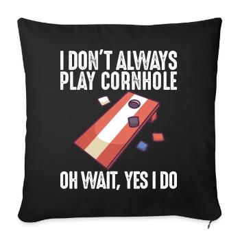 Jeu de Cornhole Tenue de trou de maïs avec Cornhole - Housse de coussin décorative 45 x 45 cm - noir - Devant