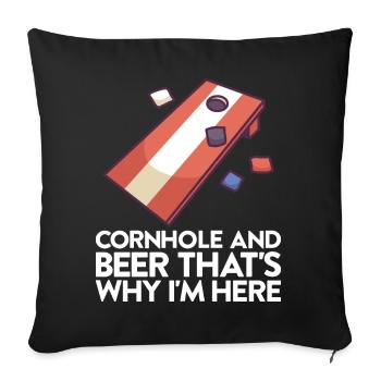 Jeu de Cornhole Tenue de trou de maïs avec Cornhole - Housse de coussin décorative 45 x 45 cm - noir - Devant