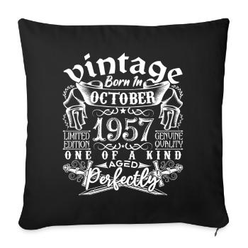 1957 October 1957 Anniversary October 1957 - Sofa pillowcase 17,3'' x 17,3'' (45 x 45 cm) - black - Front