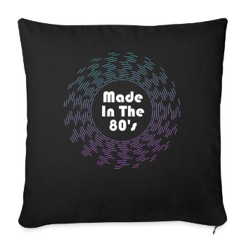 80's La musique des années 80 - Housse de coussin décorative 45 x 45 cm - noir - Devant