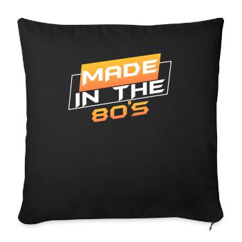 80's La musique des années 80 - Housse de coussin décorative 45 x 45 cm - noir - Devant