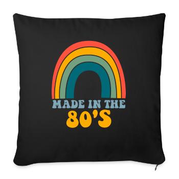 80's La musique des années 80 - Housse de coussin décorative 45 x 45 cm - noir - Devant
