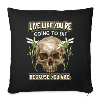 Drôle de tête de mort disant, tête de mort Vintage - Housse de coussin décorative 45 x 45 cm - noir - Devant