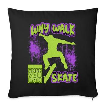 Drôle De Skater Dire, Skateboard Grunge Design - Housse de coussin décorative 45 x 45 cm - noir - Devant