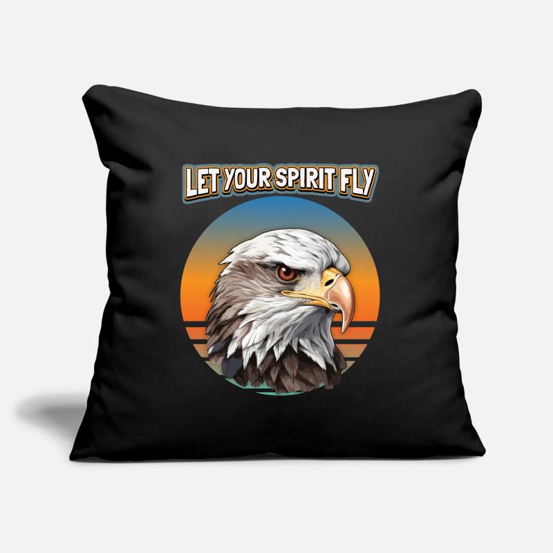 Eagle Motif, Eagle Illustration, Saying Sofa pillowcase 17,3'' x 17,3'' (45 x 45 cm)