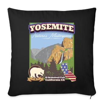 Yosemite Nationalpark, Vintage California Ca - Sofakissenbezug 45 x 45 cm - Schwarz - Vorne