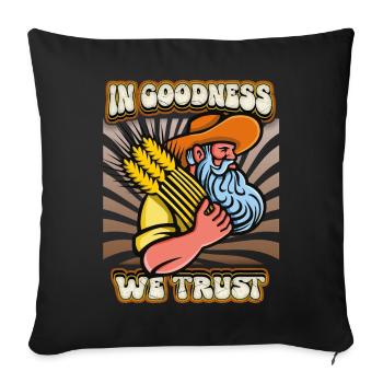 Action de grâces, agriculteur, fermier vintage avec des épis de maïs - Housse de coussin décorative 45 x 45 cm - noir - Devant