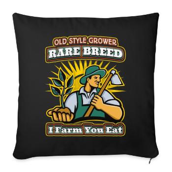Conventional Farming, Farmer, Farmer Saying - Sofa pillowcase 17,3'' x 17,3'' (45 x 45 cm) - black - Front