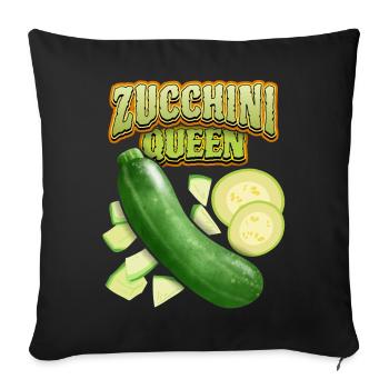 Zucchini Queen, Funny Vegetable Saying - Sofa pillowcase 17,3'' x 17,3'' (45 x 45 cm) - black - Front