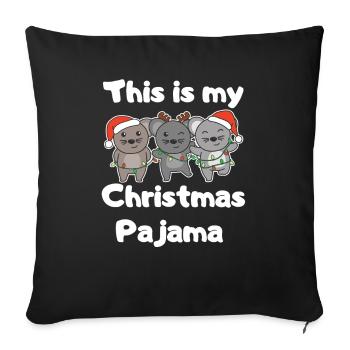Mouse Christmas Pajamas - Sofa pillowcase 17,3'' x 17,3'' (45 x 45 cm) - black - Front