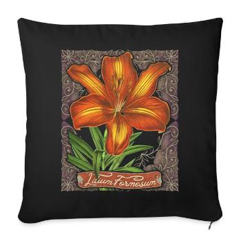 Vintage Lily, Lilium Formosanum, Flower, Antique - Sofa pillowcase 17,3'' x 17,3'' (45 x 45 cm) - black - Front