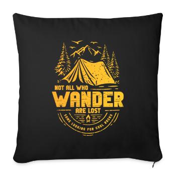 Wandern Sie auf der Suche nach kühlen Felsen - Sofakissenbezug 45 x 45 cm - Schwarz - Vorne