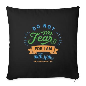 Proverbs and Messages from the Bible Psalms - Sofa pillowcase 17,3'' x 17,3'' (45 x 45 cm) - black - Front