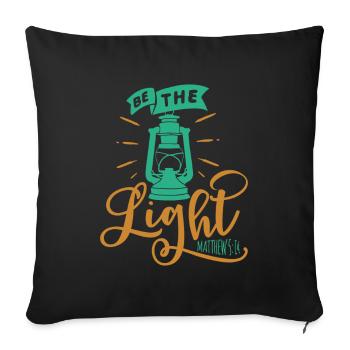 Messages from the Bible Light of the World - Sofa pillowcase 17,3'' x 17,3'' (45 x 45 cm) - black - Front
