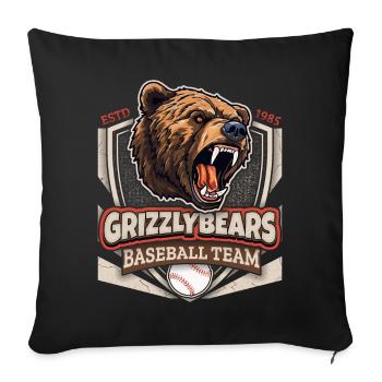 Baseball, Grizzly Bears Team, Grizzlybären Logo - Sofa pillowcase 17,3'' x 17,3'' (45 x 45 cm) - black - Front