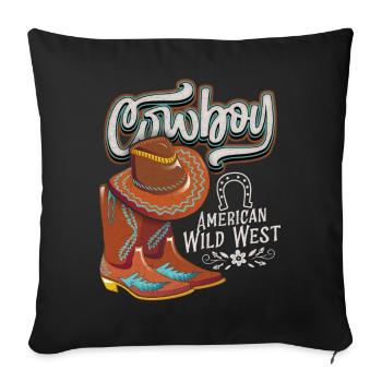 Wild West, Cowboy, Cowboy Boots Saying - Sofa pillowcase 17,3'' x 17,3'' (45 x 45 cm) - black - Front