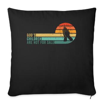 God's Children Are Not For Sale Christian Children - Sofa pillowcase 17,3'' x 17,3'' (45 x 45 cm) - black - Front