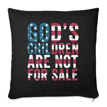 God's Children Are Not For Sale Christian Children - Sofa pillowcase 17,3'' x 17,3'' (45 x 45 cm) - black - Front
