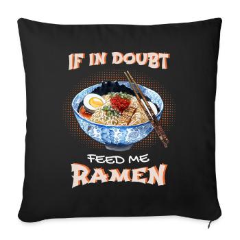 Drôle de dicton de ramen, Japon - Housse de coussin décorative 45 x 45 cm - noir - Devant