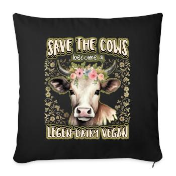 Cow, Cows, Ox, Bull, Funny Saying - Sofa pillowcase 17,3'' x 17,3'' (45 x 45 cm) - black - Front