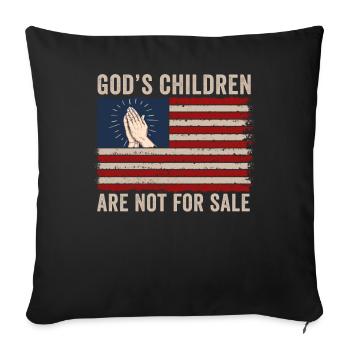 God's Children Are Not For Sale Christian Children - Sofa pillowcase 17,3'' x 17,3'' (45 x 45 cm) - black - Front