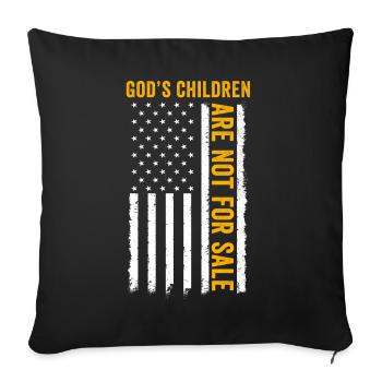 God's Children Are Not For Sale Christian Children - Sofa pillowcase 17,3'' x 17,3'' (45 x 45 cm) - black - Front