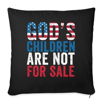 God's Children Are Not For Sale Christian Children - Sofa pillowcase 17,3'' x 17,3'' (45 x 45 cm) - black - Front
