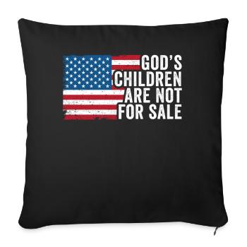 God's Children Are Not For Sale Christian Children - Sofa pillowcase 17,3'' x 17,3'' (45 x 45 cm) - black - Front