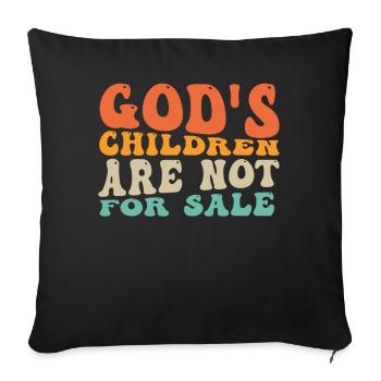 God's Children Are Not For Sale Christian Children - Sofa pillowcase 17,3'' x 17,3'' (45 x 45 cm) - black - Front