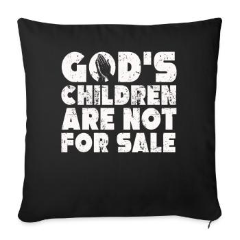 God's Children Are Not For Sale Christian Children - Sofa pillowcase 17,3'' x 17,3'' (45 x 45 cm) - black - Front