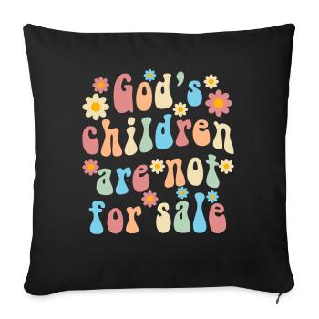 God's Children Are Not For Sale Christian Children - Sofa pillowcase 17,3'' x 17,3'' (45 x 45 cm) - black - Front