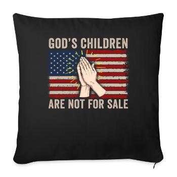 God's Children Are Not For Sale Christian Children - Sofa pillowcase 17,3'' x 17,3'' (45 x 45 cm) - black - Front