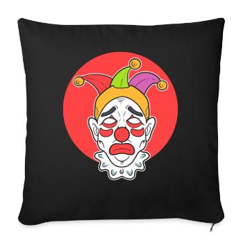 Sad Clown Zirkusartist - Sofakissenbezug 45 x 45 cm - Schwarz - Vorne
