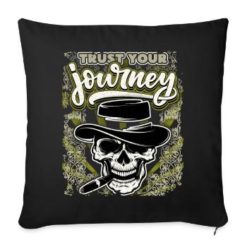Crâne drôle Crâne avec cigare disant - Housse de coussin décorative 45 x 45 cm - noir - Devant