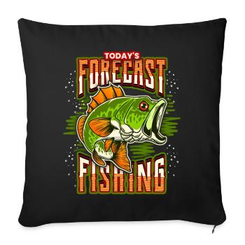 Rétro Vintage Poisson, Pêche, Pêcheur Dire - Housse de coussin décorative 45 x 45 cm - noir - Devant