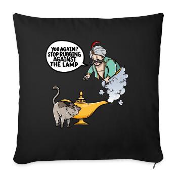 They stop rubbing against the lamp again - Sofa pillowcase 17,3'' x 17,3'' (45 x 45 cm) - black - Front